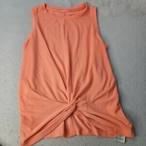 ATHLETA G!RL Sz XL / 14 Bright Orange Knot Front Tank "Twist Around Tank"